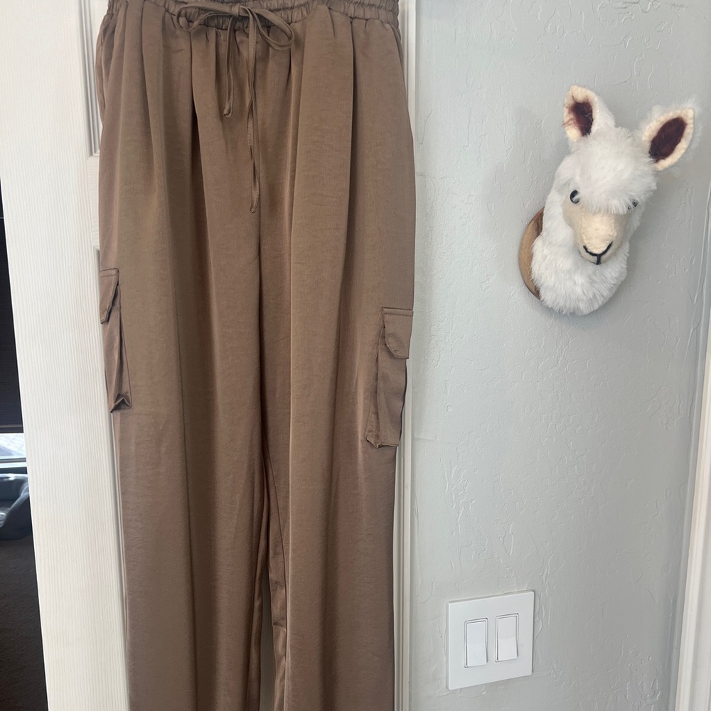 Spruce Closet Mocha Cargo Jogger Pants - NWT!  Size medium.